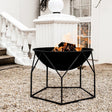 Buckingham Large Garden Fire Pit Black Metal - Geometric Design, UV Stable, Frost Resistant Quality Home Decor Garden & Outdoor Living and Gifts