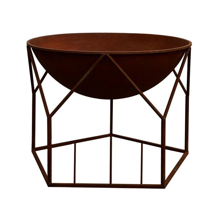 Buckingham Large Garden Fire Pit Rust Finish - Geometric Design, UV Stable, Frost Resistant Quality Home Decor Garden & Outdoor Living and Gifts
