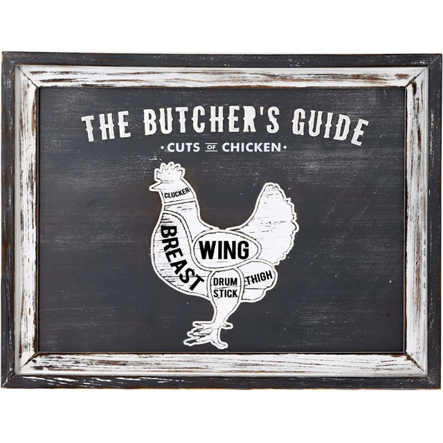 Butchers Cuts Chicken Wall Plaque Luxury Home Decor Garden & Outdoor And Gifts