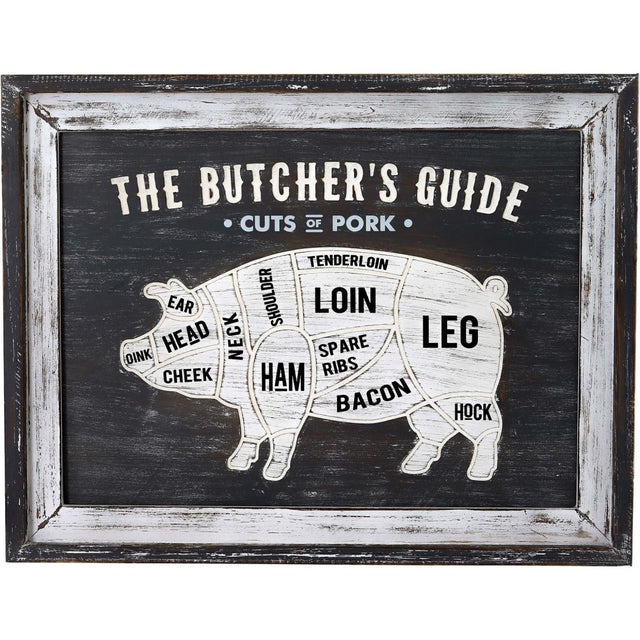 Butchers Cuts Pork Wall Plaque Luxury Home Decor Garden & Outdoor And Gifts