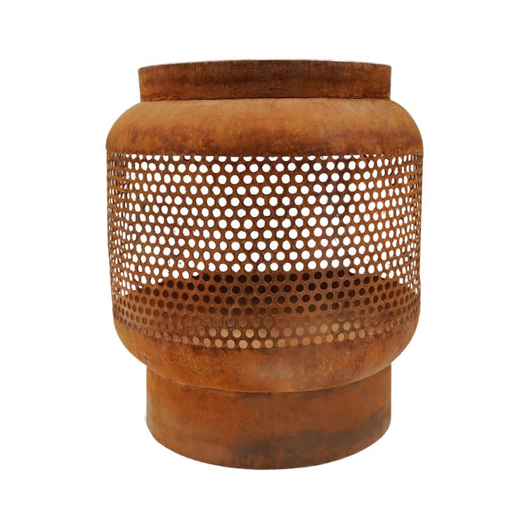 Buttermere Large Basket Fire Pit Rust Finish - Metal, Frost Resistant, UV Stable Quality Home Decor Garden & Outdoor Living and Gifts