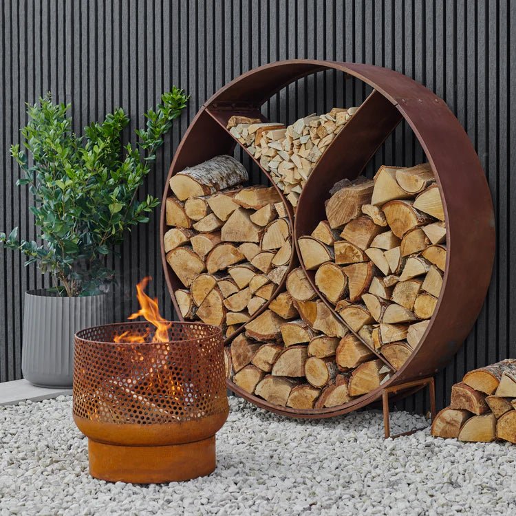 Buttermere Small Outdoor Garden Fire Pit/Bowl Rust Finish - Metal, Frost Resistant, UV Stable Quality Home Decor Garden & Outdoor Living and Gifts