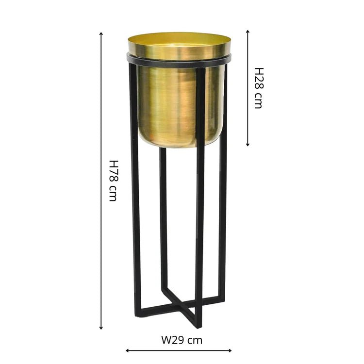 Calla Tall Indoor Plant Stand Black & Gold Tone - Extra Height, Metal, UV Stable, Waterproof Quality Home Decor Garden & Outdoor Living and Gifts