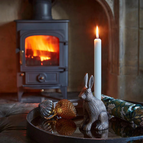 Cast Aluminium Hare Candle Holder Antique Brass H18Cm W10Cm Luxury Home Decor Garden & Outdoor And Gifts