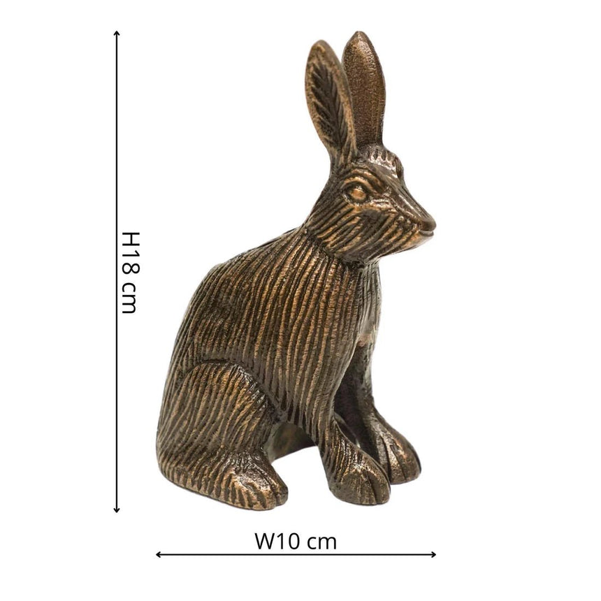 Cast Aluminium Hare Candle Holder Antique Brass H18Cm W10Cm Luxury Home Decor Garden & Outdoor And Gifts