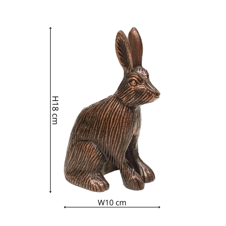 Cast Aluminium Hare Candle Holder Antique Copper H18Cm W10Cm Luxury Home Decor Garden & Outdoor And Gifts
