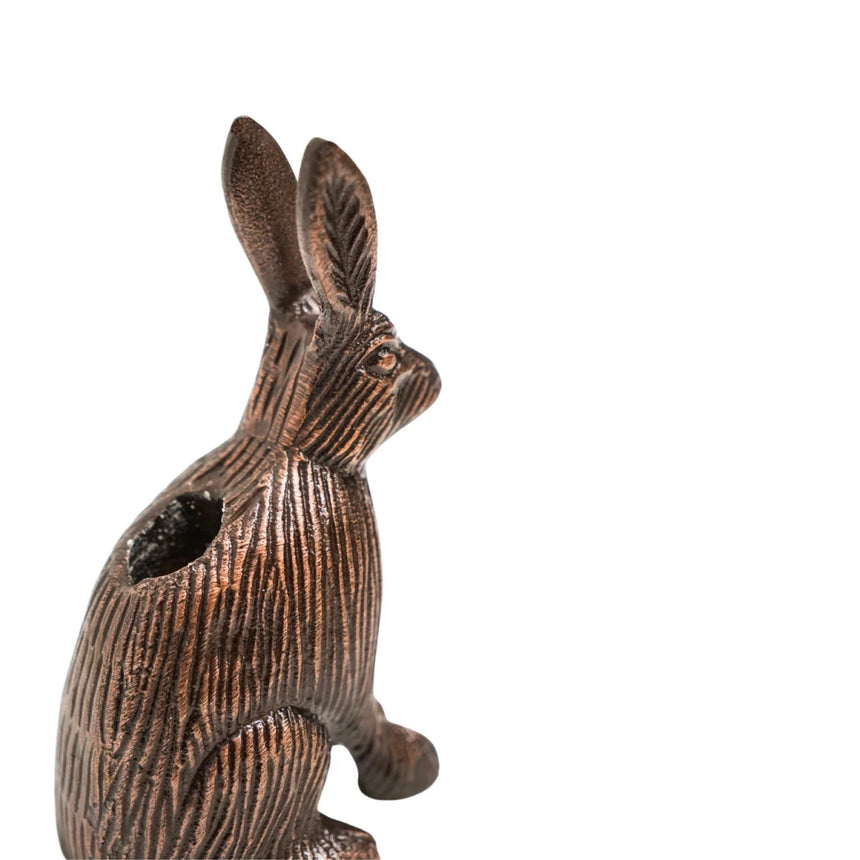 Cast Aluminium Hare Candle Holder Antique Copper H18Cm W10Cm Luxury Home Decor Garden & Outdoor And Gifts