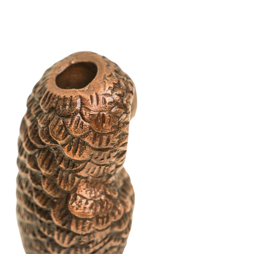 Cast Aluminium Owl Candle Holder Antique Copper H14.5Cm W7.5Cm Luxury Home Decor Garden & Outdoor And Gifts