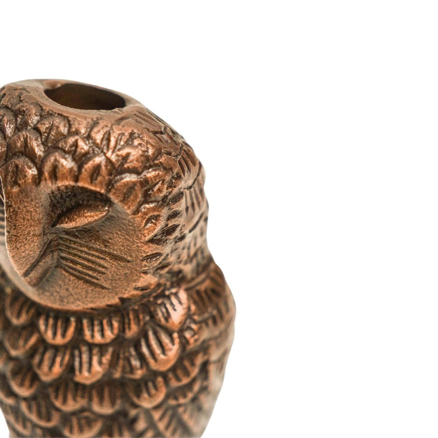 Cast Aluminium Owl Candle Holder Antique Copper H14.5Cm W7.5Cm Luxury Home Decor Garden & Outdoor And Gifts