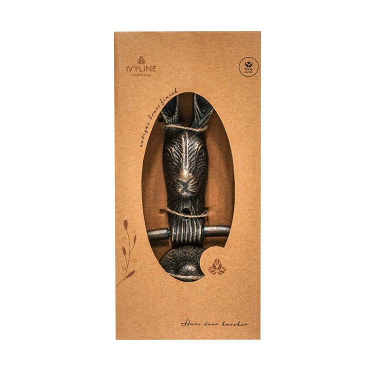 Cast Iron Hare Door Knocker Antique Brass H23.5Cm W10.5Cm Luxury Home Decor Garden & Outdoor And Gifts