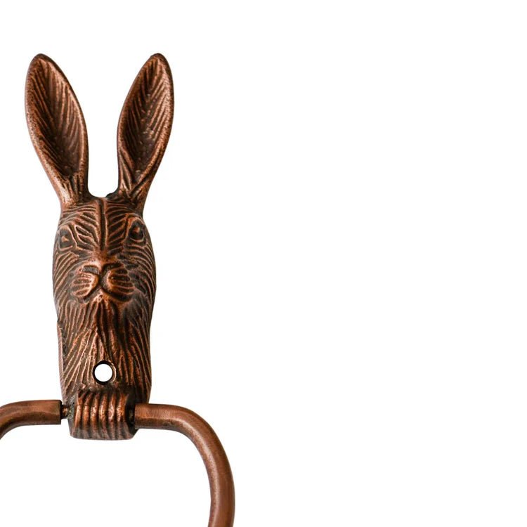 Cast Iron Hare Door Knocker Antique Copper H23.5Cm W10.5Cm Luxury Home Decor Garden & Outdoor And Gifts