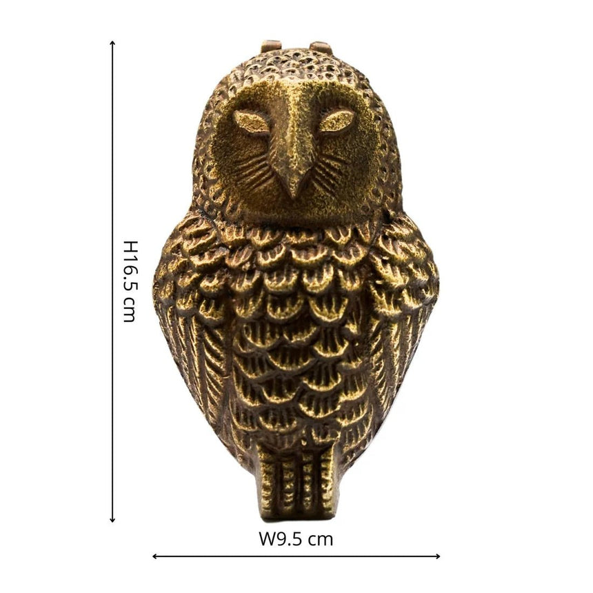 Cast Iron Owl Door Knocker Antique Brass H16cm W9.5Cm Luxury Home Decor Garden & Outdoor And Gifts