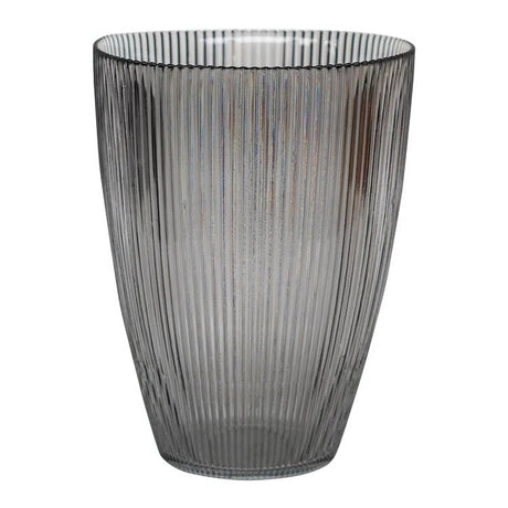 Charcoal Ribbed Tall Vase H24.5Cm W18Cm Luxury Home Decor Garden & Outdoor And Gifts