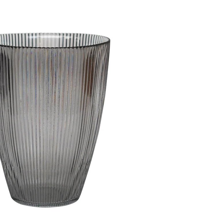 Charcoal Ribbed Tall Vase H24.5Cm W18Cm Luxury Home Decor Garden & Outdoor And Gifts
