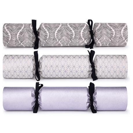 Chic Monochrome Black & White Christmas Crackers – 13in Set of 6 | Decor Sanctuary Quality Home Decor Garden & Outdoor Living and Gifts