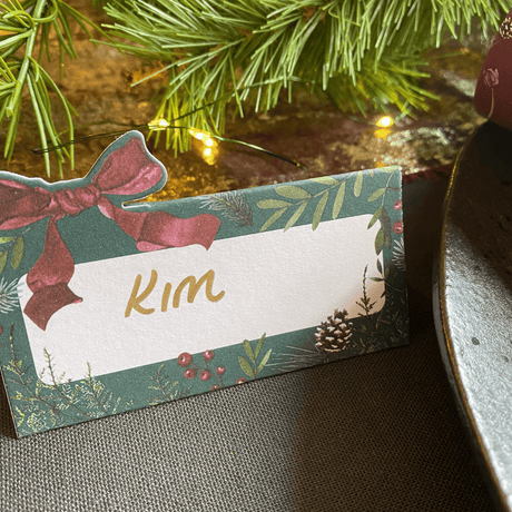 Christmas Place Cards - Fawn Mistletoe Floral Design - Pack of 6 Quality Home Decor Garden & Outdoor Living and Gifts