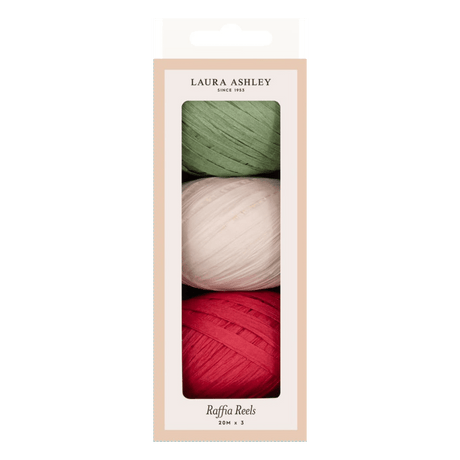 Christmas Raffia - Laura Ashley Red Festive Botanical Design - 3 x 20m Rolls Quality Home Decor Garden & Outdoor Living and Gifts