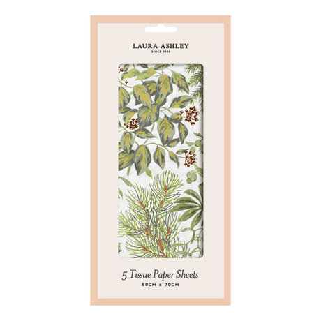 Christmas Tissue Paper - Laura Ashley Red Festive Botanical Design - 5 Sheets Quality Home Decor Garden & Outdoor Living and Gifts