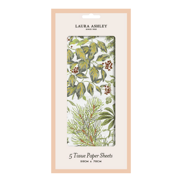 Christmas Tissue Paper - Laura Ashley Red Festive Botanical Design - 5 Sheets Quality Home Decor Garden & Outdoor Living and Gifts
