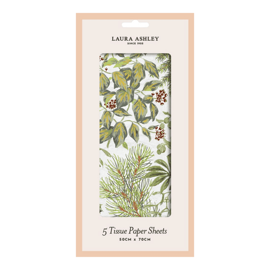 Christmas Tissue Paper - Laura Ashley Red Festive Botanical Design - 5 Sheets Quality Home Decor Garden & Outdoor Living and Gifts