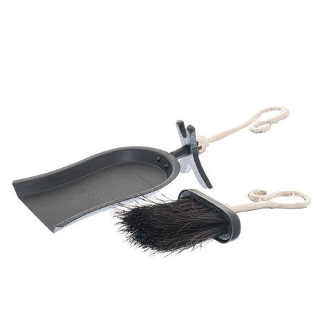 Fireplace Hearth Tidy With Chrome Crook Style Handle - Hand Brush and Shovel Luxury Home Decor Garden & Outdoor And Gifts