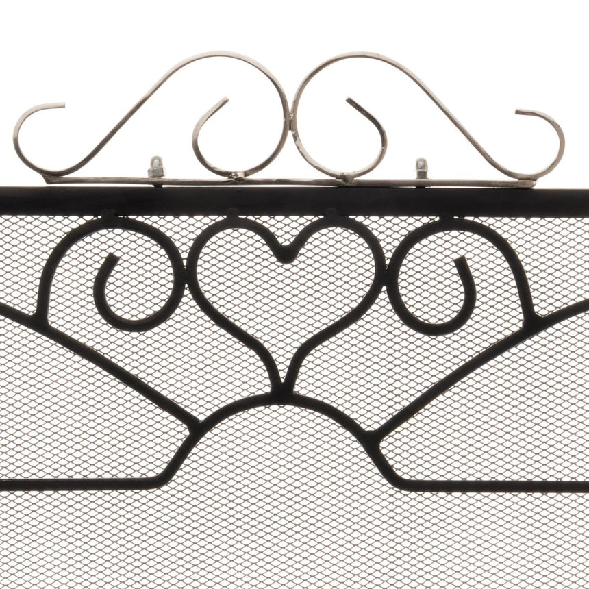 Black 3 Fold Decorative Firescreen & Wood Stove Fire Guard With Chome Top Luxury Home Decor Garden & Outdoor And Gifts