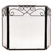 Black 3 Fold Decorative Firescreen & Wood Stove Fire Guard With Chome Top Luxury Home Decor Garden & Outdoor And Gifts