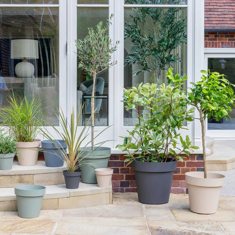 Cleo Outdoor Planter Night Blue w/Wheels - Frost Resistant, Built - in Drainage, 100% Recyclable Quality Home Decor Garden & Outdoor Living and Gifts