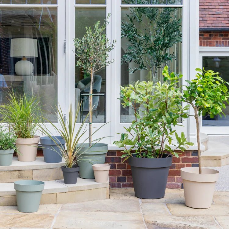 Cleo Outdoor Planter Night Blue w/Wheels - Frost Resistant, Built - in Drainage, 100% Recyclable Quality Home Decor Garden & Outdoor Living and Gifts