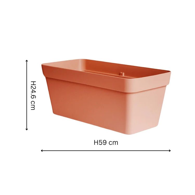 Cleo Outdoor Rectangle Planter Terracotta w/Wheels - Frost Resistant Built - in Drainage Quality Home Decor Garden & Outdoor Living and Gifts