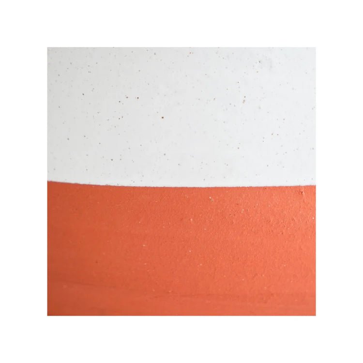 Colour Block Indoor Scalloped Vase - Natural Terracotta & Ivory Luxury Home Decor Garden & Outdoor And Gifts