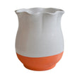 Colour Block Indoor Scalloped Vase - Natural Terracotta & Oatmeal Luxury Home Decor Garden & Outdoor And Gifts