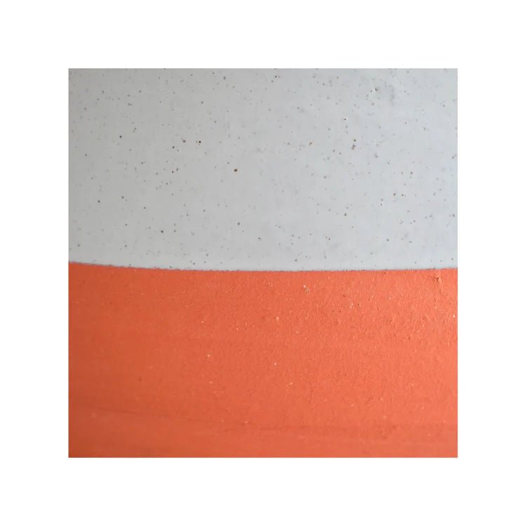 Colour Block Indoor Scalloped Vase - Natural Terracotta & Oatmeal Luxury Home Decor Garden & Outdoor And Gifts