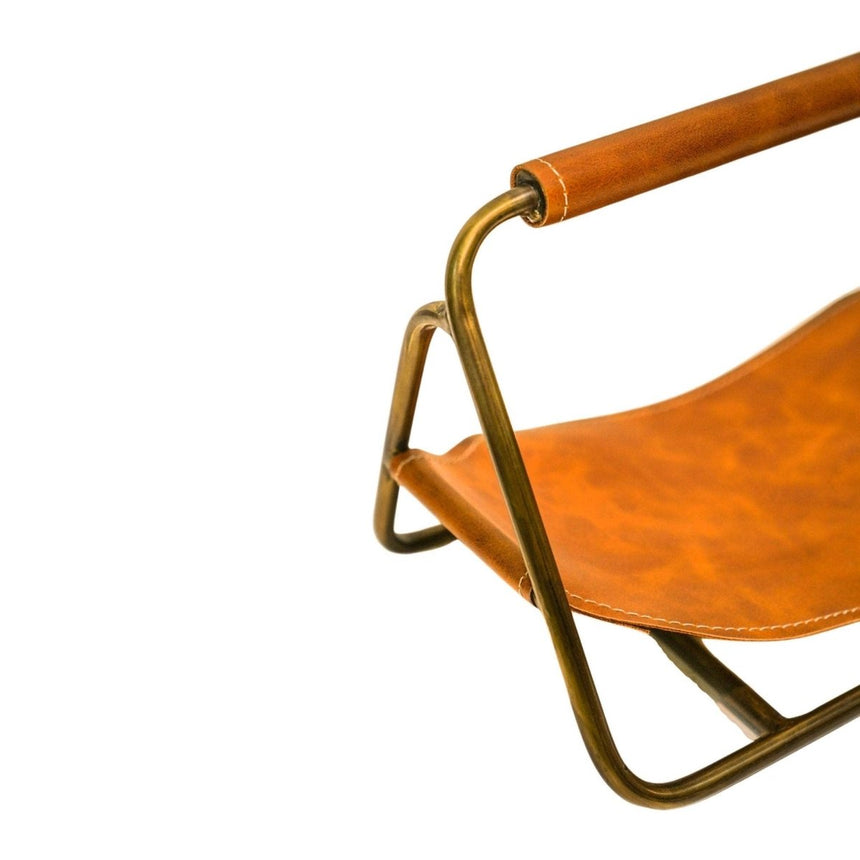 Contemporary Antique Brass with Hanging Leather Kindling Holder Luxury Home Decor Garden & Outdoor And Gifts