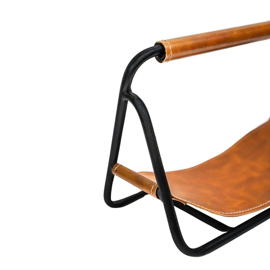 Contemporary Black with Hanging Leather Kindling Holder Luxury Home Decor Garden & Outdoor And Gifts