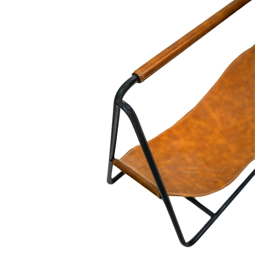 Contemporary Black with Hanging Leather Log Holder Luxury Home Decor Garden & Outdoor And Gifts