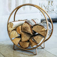 Contemporary Round Copper Log Holder 42cm Luxury Home Decor Garden & Outdoor And Gifts