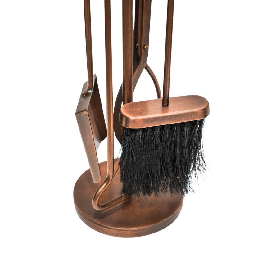 Copper Fireside Companion Set Round Luxury Home Decor Garden & Outdoor And Gifts