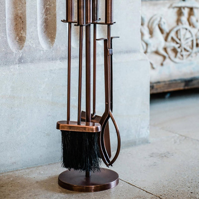 Copper Fireside Companion Set Round Luxury Home Decor Garden & Outdoor And Gifts