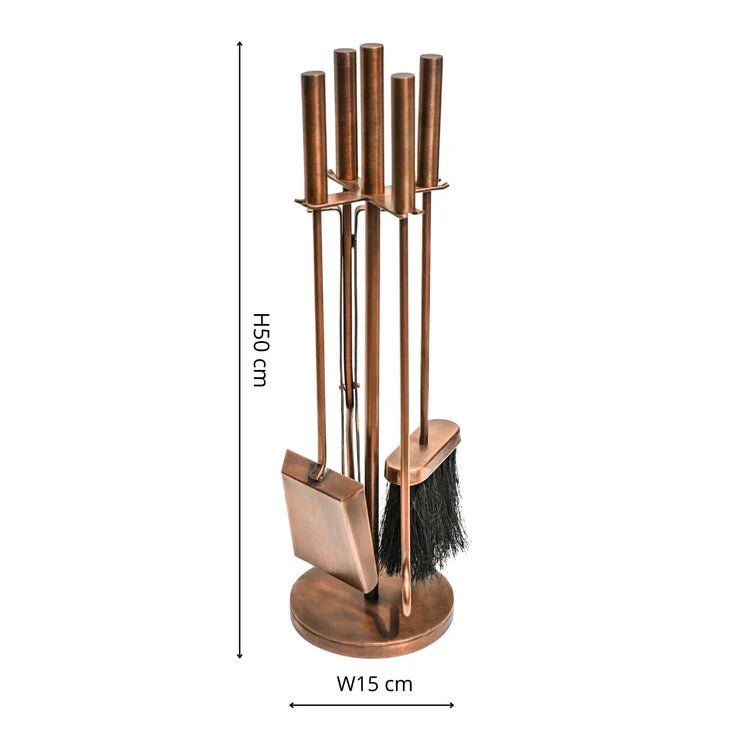 Copper Fireside Companion Set Round Luxury Home Decor Garden & Outdoor And Gifts