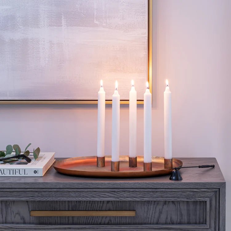 Copper Oval Centrepiece Metal with Magnetic Candle Holders Quality Home Decor Garden & Outdoor Living and Gifts