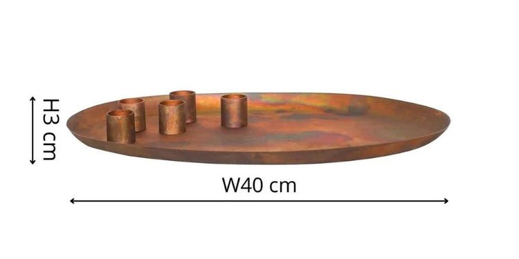 Copper Oval Centrepiece Metal with Magnetic Candle Holders Quality Home Decor Garden & Outdoor Living and Gifts