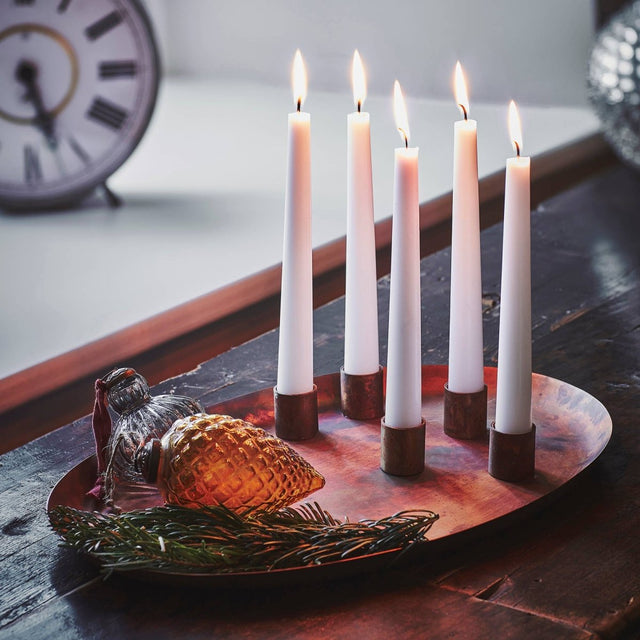 Copper Oval Centrepiece Metal with Magnetic Candle Holders H3Cm W40Cm D26Cm Luxury Home Decor Garden & Outdoor And Gifts
