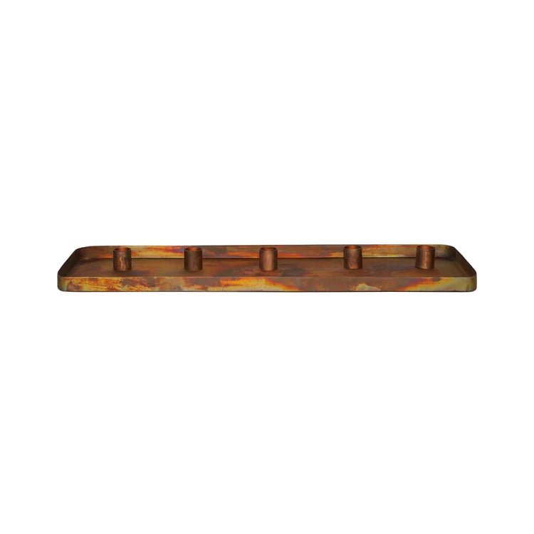 Copper Rectangle Centrepiece Metal with Magnetic Candle Holders Quality Home Decor Garden & Outdoor Living and Gifts