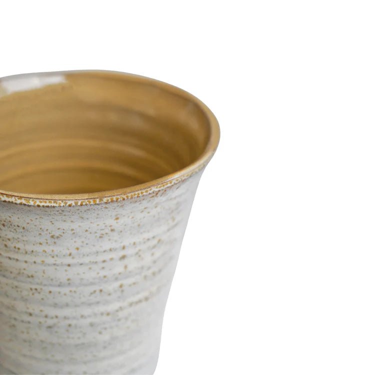Cream Terracotta Indoor Planter - Tapered & Ribbed Design Luxury Home Decor Garden & Outdoor And Gifts