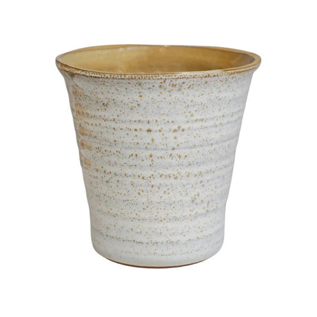 Cream Terracotta Indoor Planter - Tapered & Ribbed Design Luxury Home Decor Garden & Outdoor And Gifts