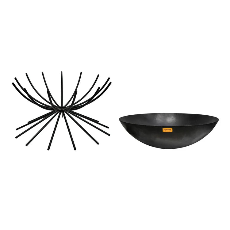 Dakota Fire Pit/Bowl Black Metal - Frost Resistant UV Stable Quality Home Decor Garden & Outdoor Living and Gifts
