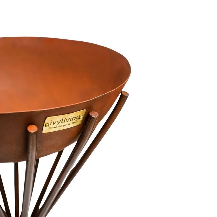 Dakota Large Fire Pit/Bowl Metal in Rust Finish - UV Stable Frost Resistant Frost Resistant Quality Home Decor Garden & Outdoor Living and Gifts