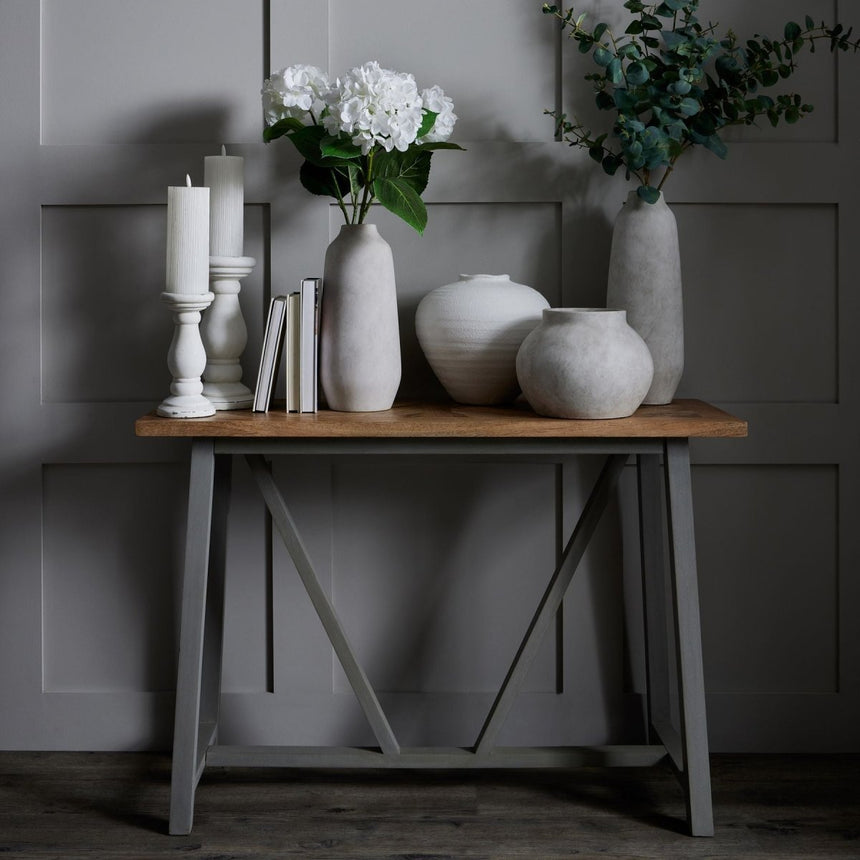 Darcy Ople Large Tall Ceramic Vase - Stone Ceramic Vases UK Luxury Home Decor Garden & Outdoor And Gifts