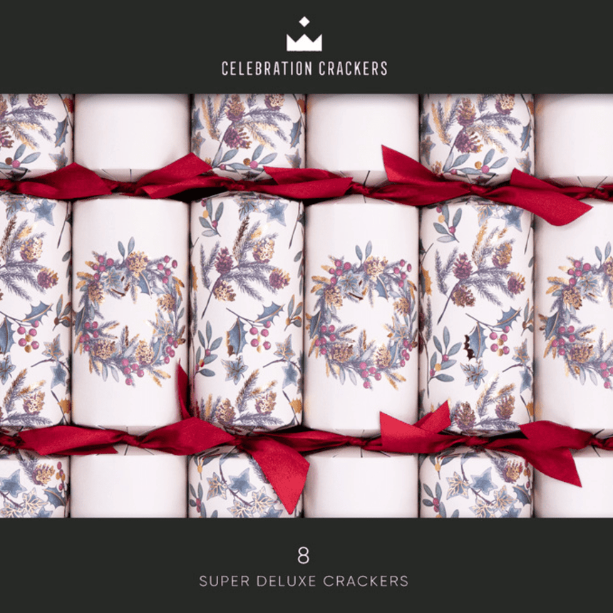 Eco Wreath Christmas Crackers β Plastic - Free FSC 14in Set of 8 | Decor Sanctuary Quality Home Decor Garden & Outdoor Living and Gifts